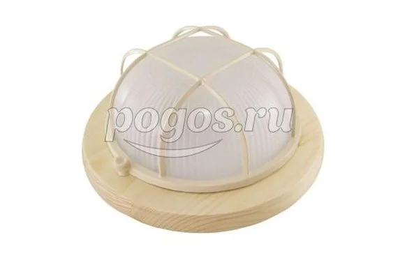 Светильник НПБ1302 сосна/круг с решеткой 60Вт IP54  TDM