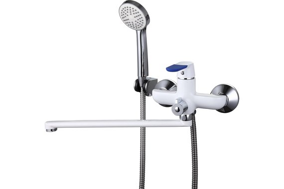 Смеситель однорычажный для ванны L-излив 35см картр.35мм поворотный белый+6цв.  FRAP