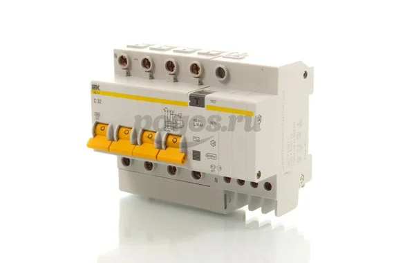 Автоматический выключатель дифференциального тока 4п 6,5мод.C32A 30mA тип AС 4,5kA АД-14 ИЭК