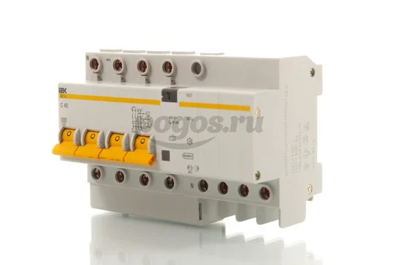 Автоматический выключатель дифференциального тока 4п 6,5мод. C40A 30mA тип AС 4,5kA АД-14 ИЭК 