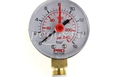 Манометр d 53мм, 1/4" 16 bar, ProFactor