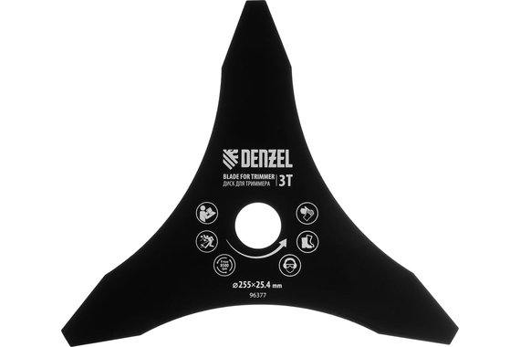 Диск для триммера 255*25,4*1,6мм 3 лезвия  DENZEL