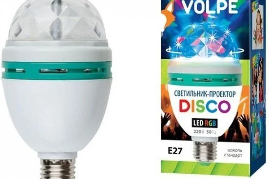 Светодиодный светильник Disco RGB 220В Е27  VOLPE