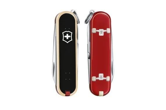 Мультитул Classic Skateboarding 7 функций 58 мм красный/рисунок  VICTORINOX