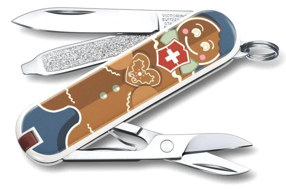Мультитул Classic Gingerbread Love 7 функций 58 мм синий/рисунок  VICTORINOX