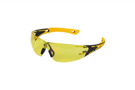 Очки защитные поликарбонатные открытые, желтая линза, 2х комп.дужки DENZEL