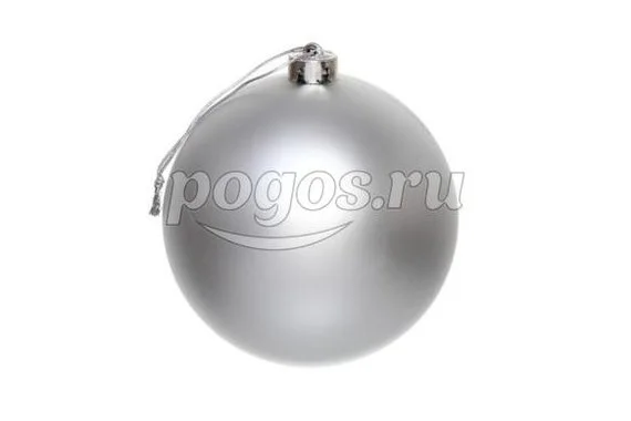 Шар матовый 15см серебро