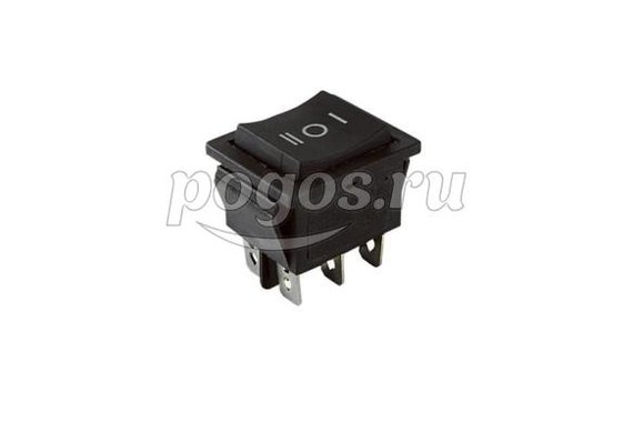 Переключатель клавишный YL-206 черный 3 положения 2з+2з