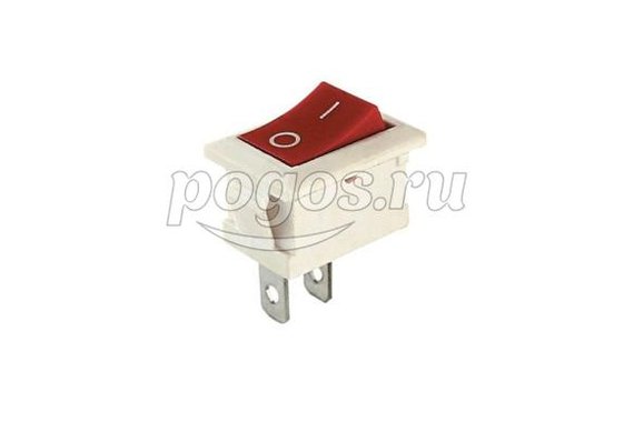 Выключатель клавишный YL-211-04 6А 220В ON-OFF (белый корпус красная клавиша)  TDM