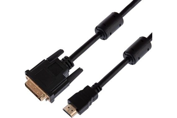 Шнур HDMI"шт"- DVI-D"шт" пластик gold OD7,3мм 1,5м  REXANT /10/
