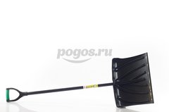 Лопата снеговая пластиковая 460х340мм, метал. черенок, стальная окантовка  PALISAD