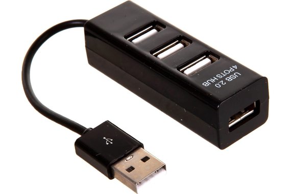 Разветвитель USB на 4 порта, черный  REXANT