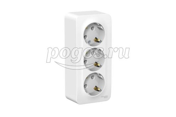 Розетка о/у с/з 3x2P+E без шторки 16А 250В Blanca белый  Schneider Electric