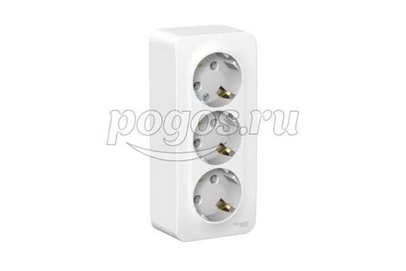 Розетка о/у с/з 3x2P+E без шторки 16А 250В Blanca белый  Schneider Electric