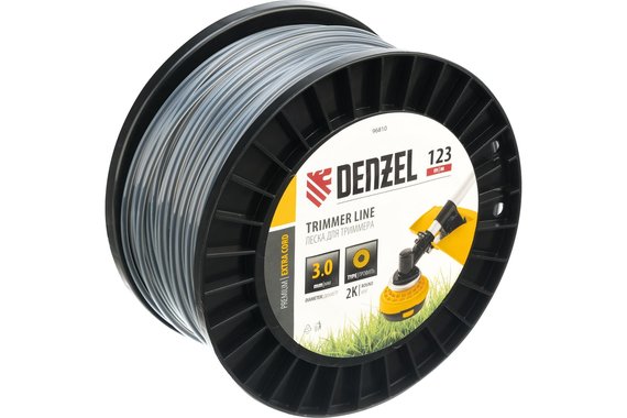 Леска для триммера двухкомпонентная круглая 3,0мм (катушка 123м) на DIN катушке EXTRA CORD  DENZEL
