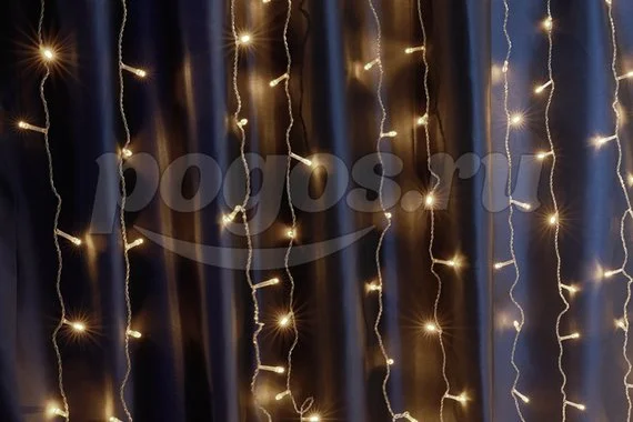 Гирлянда светодиодная "Занавес" 2,0*2,0м 240LED эффект мерцания IP44 теплый белый  Feron 32336
