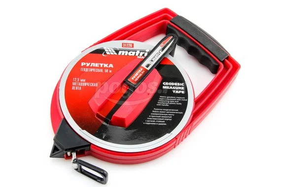 Рулетка геодезическая MATRIX Master 50мх12.5мм металлическая лента