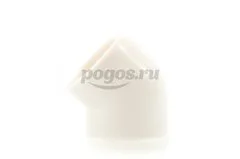 Угольник PP-R d-50мм 45гр белый  MEERPLAST