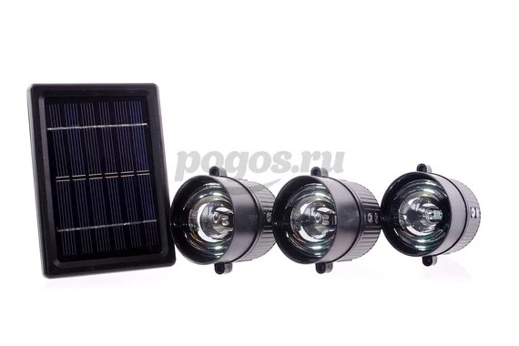 Набор из 3-х светильников с солн.бат., 2 светодиода, 3 Ni-Nh аккумулятора по 1300мАч  СВЕТОЗАР 
