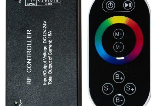 Контроллер для светодиодной ленты с П/У 18А 12-24V, черный  Feron