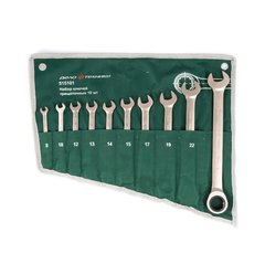 Набор ключей комбинированных 10 предметов 8-24 мм трещеточные  ДЕЛО ТЕХНИКИ