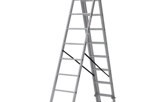Лестница 3-секц  9 ступеней 2,40м/2,25м/5,52м алюминий NV100  Новая высота