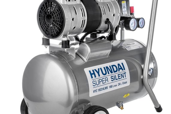 Компрессор безмасляный поршневой бесшумный 180л/мин 1000Вт 24л  HYUNDAI