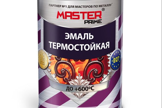 Эмаль термостойкая до  600°С 0,8кг серебристый  MASTER PRAME