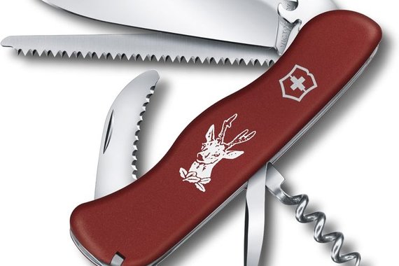 Мультитул Hunter, 111 мм, 12 функций, с фиксатором лезвия, красный  VICTORINOX