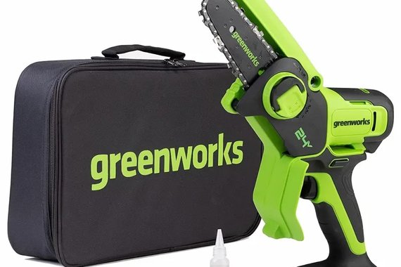 Цепная мини пила акк 24В 15см б/щет с авто смазкой цепи (без АКБ и ЗУ) GD24CS15 GREENWORKS
