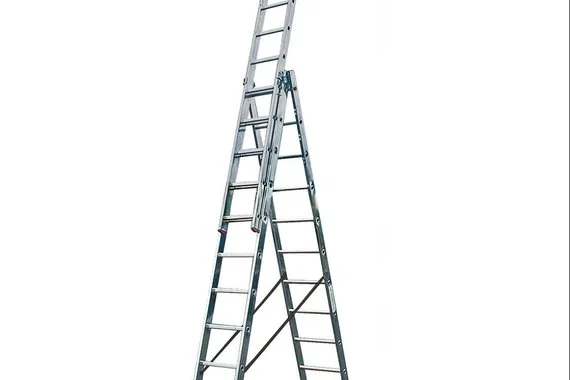 Лестница 3-секц 11 ступеней 3,1м/6,45м алюминий CORDA   KRAUSE